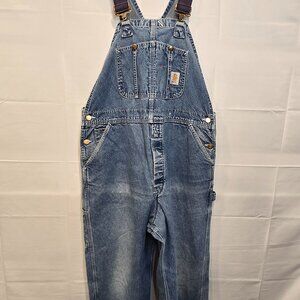 Vintage Carhartt Overalls Mens Blue Denim Farmer Construction